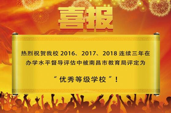 熱烈祝賀南昌向遠(yuǎn)軌道技術(shù)學(xué)校2016、2017、2018連續(xù)三年被南昌市教育局評定為“優(yōu)秀等級學(xué)校”！